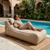 Pouf transat beige femme en kaftan